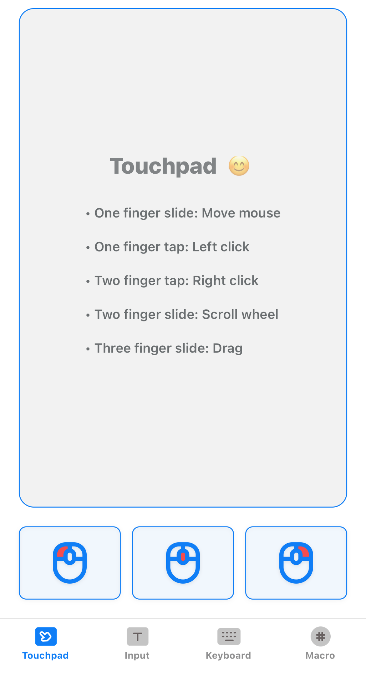 Touchpad gestures
